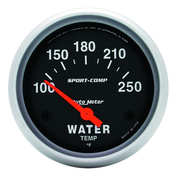 SPORT-COMP 2-5/8" WATER TEMP  100-250°F, SHORT SWEEP ELEC