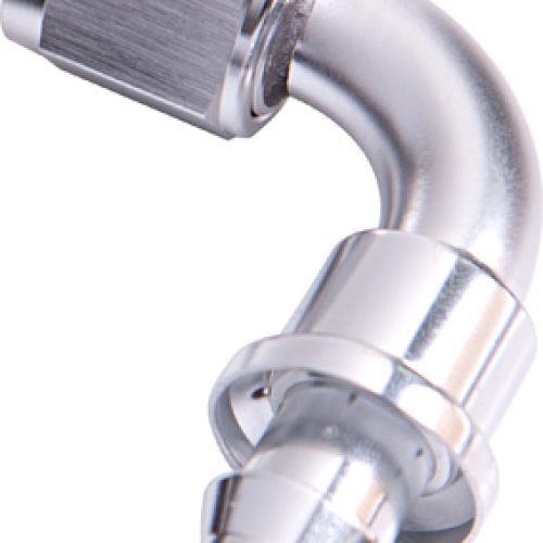 90 DEG PUSH LOCK END -10AN    SILVER NO CLAMP REQUIRED