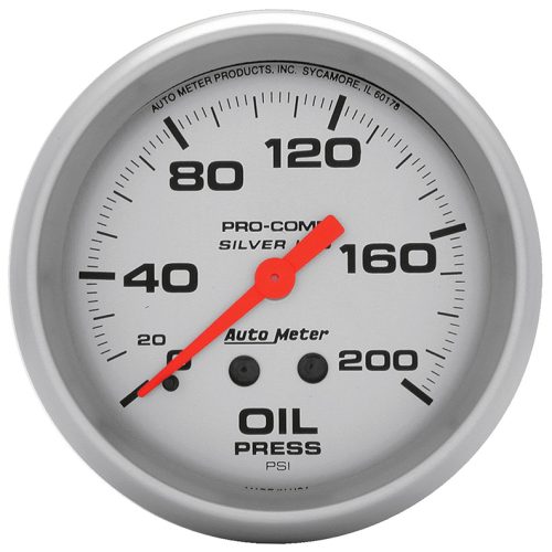 ULTRA-LITE 2-5/8″ OIL PRESS   0-200PSI, MECH, LIQUID FILLED