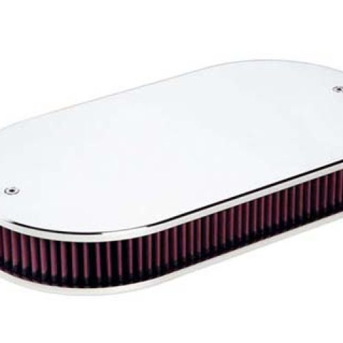 PLAIN AIR CLEANER DUAL CARB   POLISHED & K&N15LX8-1/2WX3H