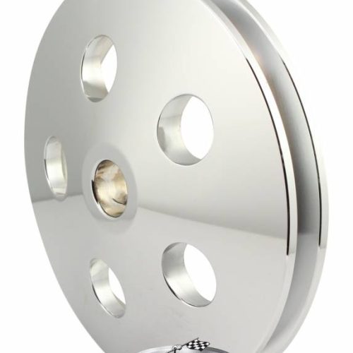 POWER STEERING PULLEY, CHROME 17MM PRESS ON, GM TYPE II, 1V