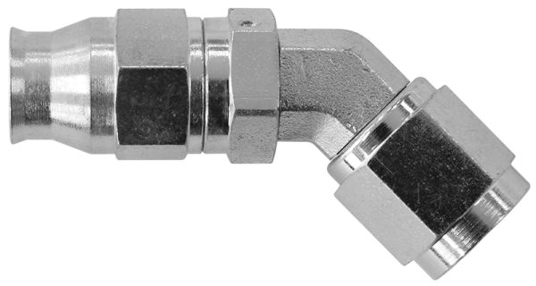 Steel 45 Deg Hose End suit     -3 Teflon Hose