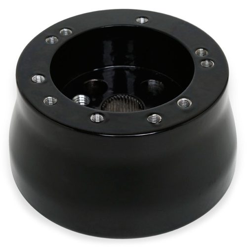 BLACK ALUM 5 & 6 HOLE STEERINGWHEEL ADAPTER. SUIT GM COLUMN