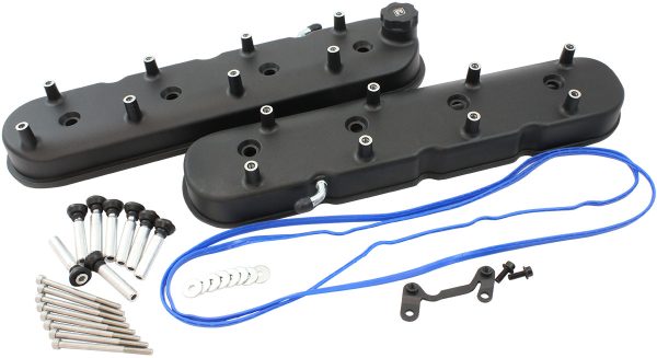GM LS FACTORY VALVE COVERS    CAST TALL HEIGHT BLACK