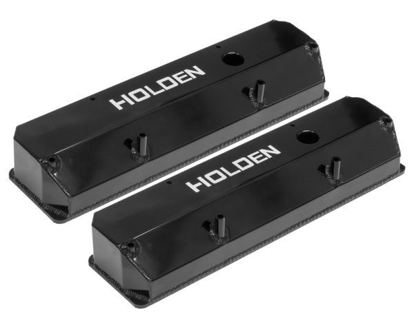 Holden 253-308 Early Tall Black Valve covers with HOLDEN logo