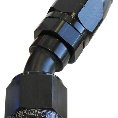 ALLOY 30 DEG HOSE END -10AN   BLACK CUTTER STYLE FULL SWIVEL