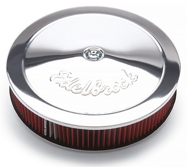 AIR CLEANER,14 X 3 5-1/8 NECK CHROME W/LOGO DROP BASE