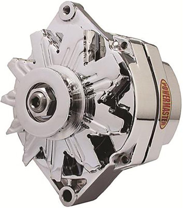 CHROME ALTERNATOR 85AMP       GM 10SI, 1 OR 3 WIRE, V-PULLEY