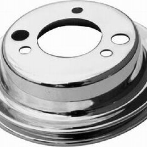 CRANK PULLEY A/C CHROME STEEL SBC BBC SWP SINGLE  **NOTES**