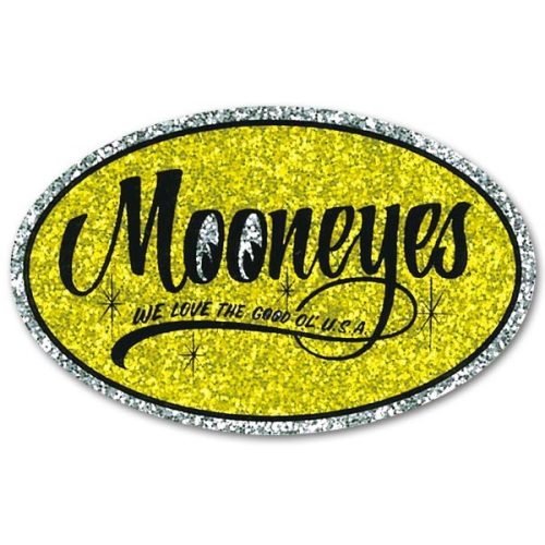 MOONEYES FLAKE OVAL STICKER   3-1/8″ X 2″