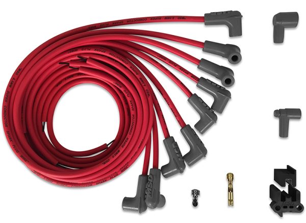 UNIVERSAL RED 90 DEG SPARK    PLUG LEAD SET **HEI** SUPER