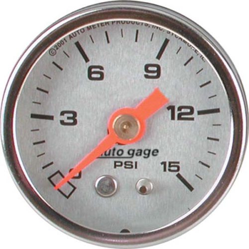 0-15 PSI 1-1/2 SILVER FUEL    PRESSURE LIQUID FILLED GAUGE