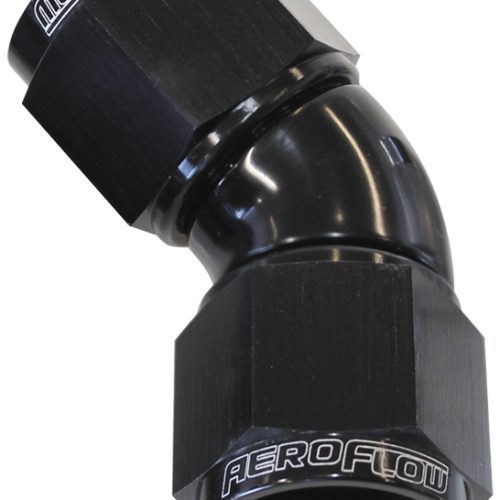 -6AN 45 DEG SWIVEL COUPLER    BLACK BILLET FULL FLOW 1 PIECE