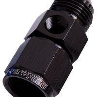 STRAIGHT FEMALE - MALE -6AN   BLACK WITH 1/8" NPT PORT
