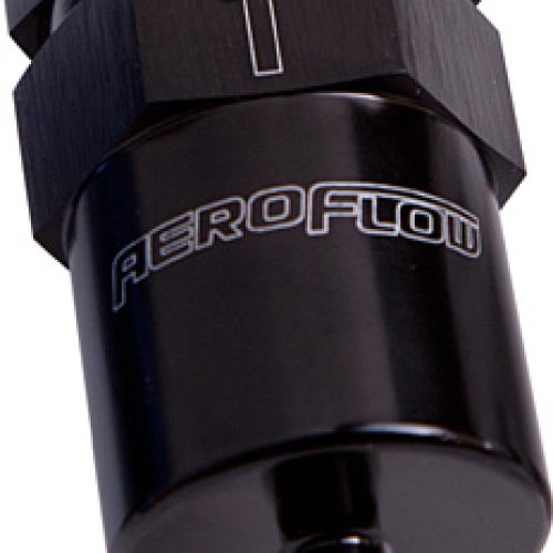 BILLET FUEL FILTER 1/2″ BARB  BLACK 30 MICRON BRONZE FILTER