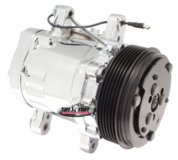 SANDEN SMALL AC COMPRESSOR 1346 RIB  PULLEY ** CHROME **