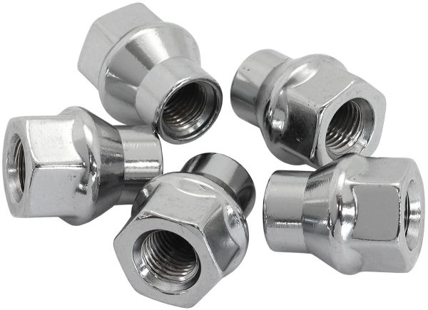 CONICAL ET OPEN NUTS 1/2      CHROME 1/2-20" WHEEL (5)