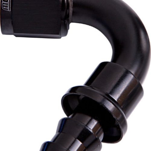 120 DEG PUSH LOCK END -10AN   BLACK NO CLAMP REQUIRED
