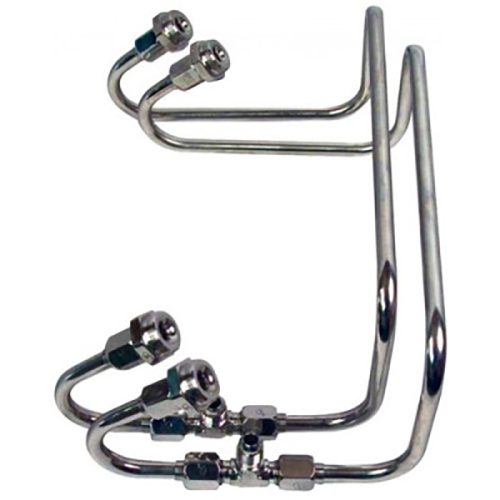 DUAL INLET FUEL LINE KIT, 4500KING DEMON, POLISHED STAINLESS