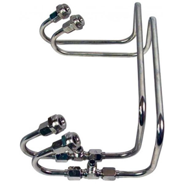 DUAL INLET FUEL LINE KIT, 4500KING DEMON, POLISHED STAINLESS