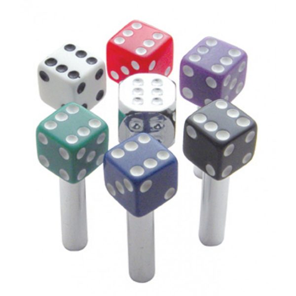 BLUE DICE DOOR KNOB  SET      BLUE & WHITE   PAIR