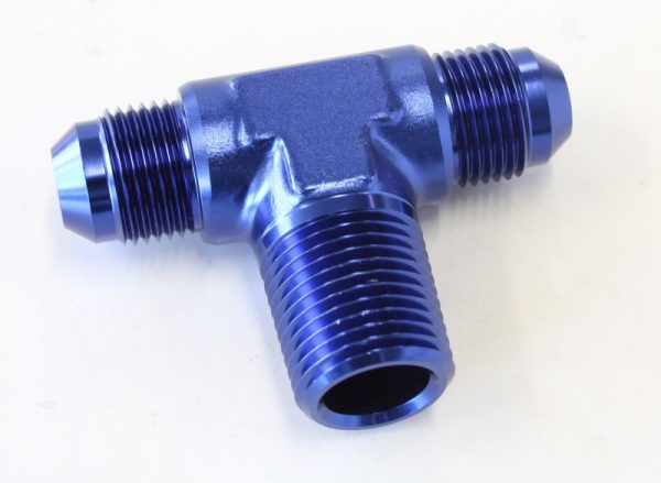 TEE -8AN WITH 1/2" NPT ON SIDEBLUE AN TEE WITH NPT ON SIDE