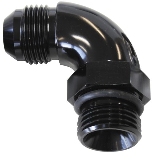 90 DEG -8ORB TO -10AN COMPLET WITH JAM NUT AND O-RING BLACK