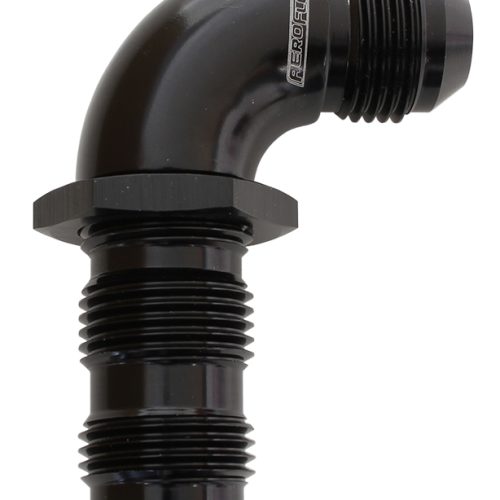 90 DEG BULKHEAD -6AN FULL FLOWBLACK NO RESTRICTION NUT SEPER