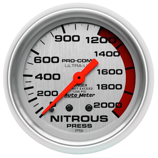 ULTRA-LITE 2-5/8" NITROUS PRES0-2000PSI, MECHANICAL