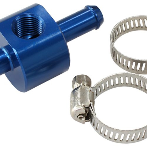 INLINE PRESSURE GAUGE ADAPTER 5/16″ BARBS W/ 1/8″ NPT, BLUE