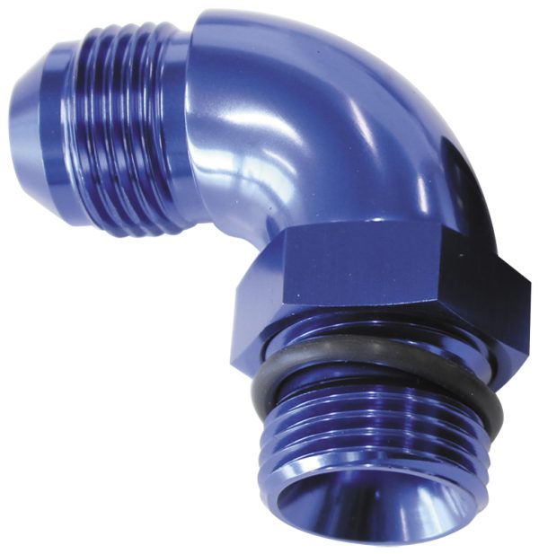 90 DEG -12ORB TO -12AN COMPLETWITH JAM NUT AND O-RING BLUE