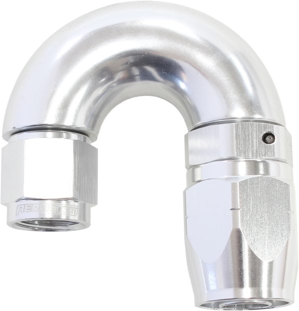 STEPPED 180 DEG HOSEEND -6 HOSTO -8AN REDUCER HOSE END SILVE