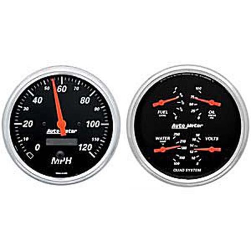 DESIGNER BLACK 5″ GAUGE KIT   120MPH ELECT SPEEDO & QUAD