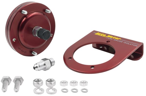 FUEL PRESSURE GAUGE ISOLATOR  0-15PSI, RED ANODIZED