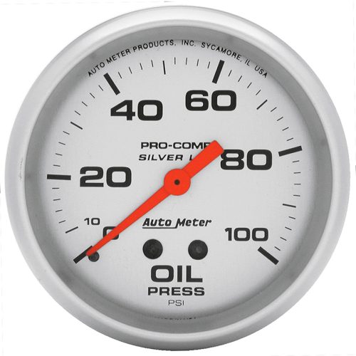 ULTRA-LITE 2-5/8″ OIL PRESS   0-100PSI, MECH, LIQUID FILLED