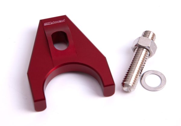 BILLET DISTRIBUTOR HOLD DOWN  RED BRACKET SUITS ALL CHEV