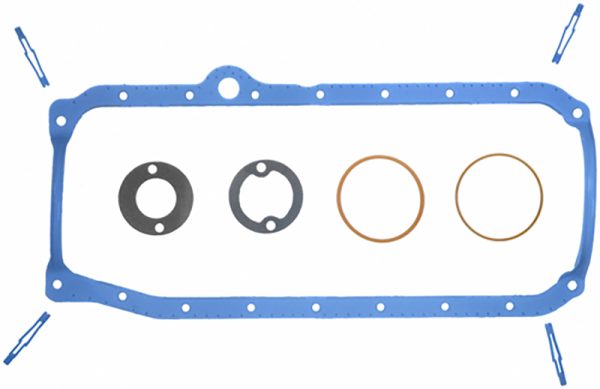 SBC OIL PAN GASKET SET        (86-ON) 1 PIECE RUBBER