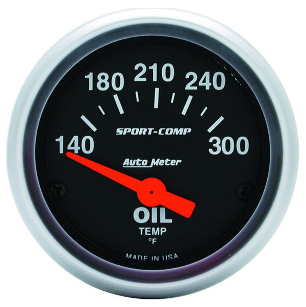 SPORT-COMP 2-1/16" OIL TEMP   140-300°F, SHORT SWEEP ELECT.