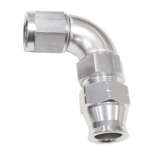 3/8″ TUBE 90 deg female -6AN  SILVER SWIVEL NUT WITH OLIVE