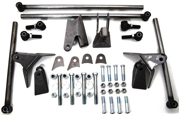 1932 FORD TRIANGULATED 4 LINK KIT. STEEL (RAW)