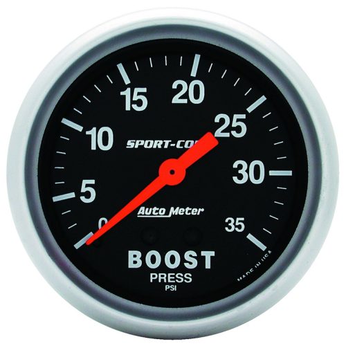 SPORT-COMP 2-5/8″ BOOST GAUGE 0-35PSI, MECHANICAL, 10FT