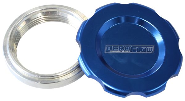 3" WELD BUNG AND BLUE CAP     LOW PROFILE FEMALE WELD-ON