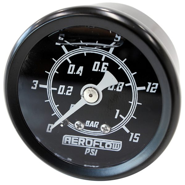 1-1/2" 0-15 LIQUID PRESS GAUGEBLACK FACE WHITE POINTER