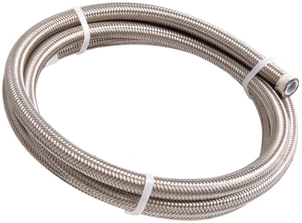 #8 NYLON BRAIDED A/C S/S HOSE 1M SILVER 10.9mm ID 13.7mm OD