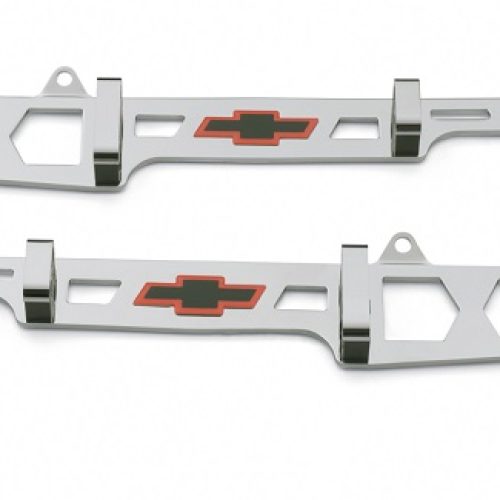 BBC SPARK WIRE HOLD BRACKETS  CHROME CHEVY PAIR