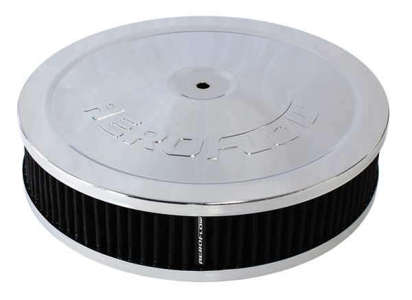 9" X 2"  AIR CLEANER  ASSEMBLY5-1/8" NECK, CHROME, COTTON
