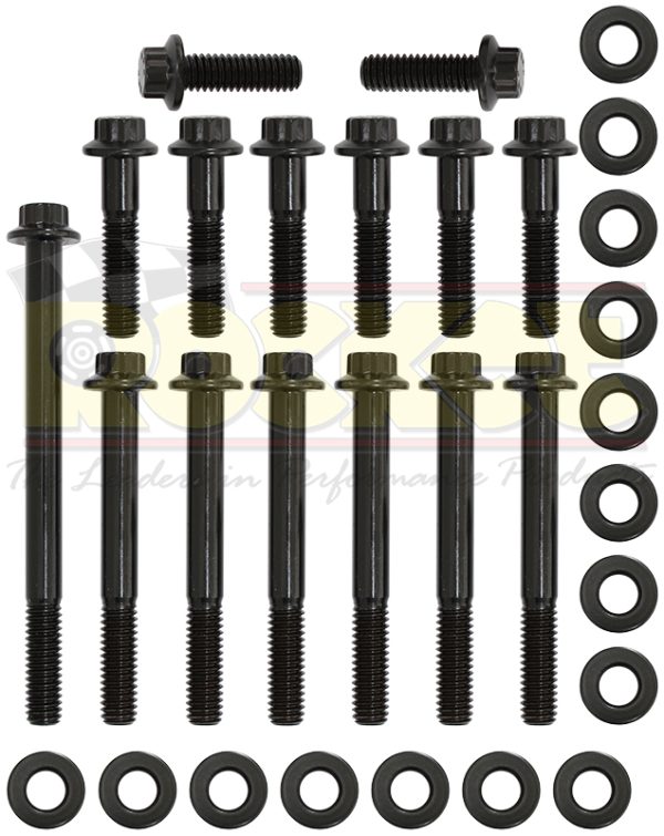 HOLDEN V8 TIMING COVER, WATER PUMP BOLTS, 12-POINT BLACK