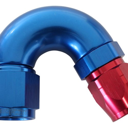 STEPPED 150 DEG HOSEEND -8 HOSTO -6AN EXPANDER HOSE END BLUE