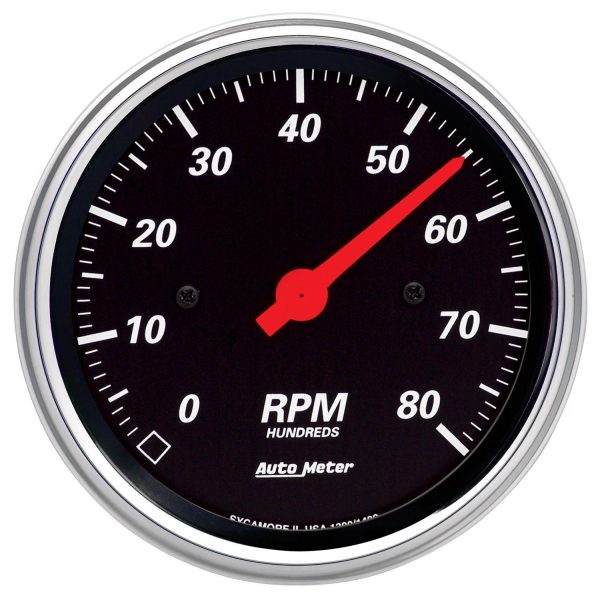 DESIGNER BLACK IN-DASH TACHO  3-3/8", 0-8000RPM