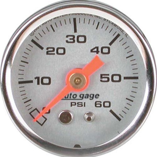 0-60 PSI 1-1/2 SILVER FUEL    PRESSURE LIQUID FILLED GAUGE